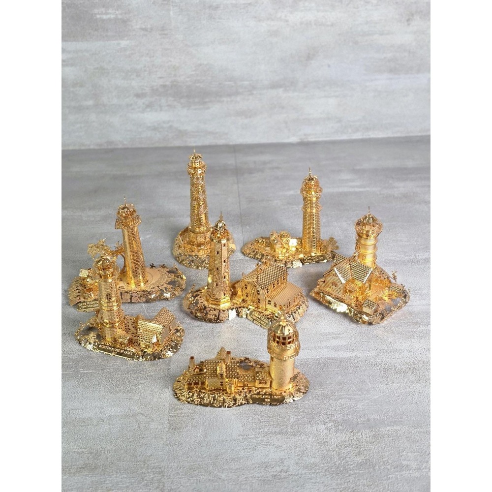 7 Danbury Mint 23kt Gold Plated Shore Lights Collection By Lee Graves Ornaments